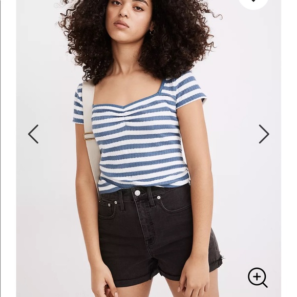 madewell curvy high rise denim shorts